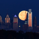 Moon setting over Philadelphia. Image: Joseph Kaczmarek/AP